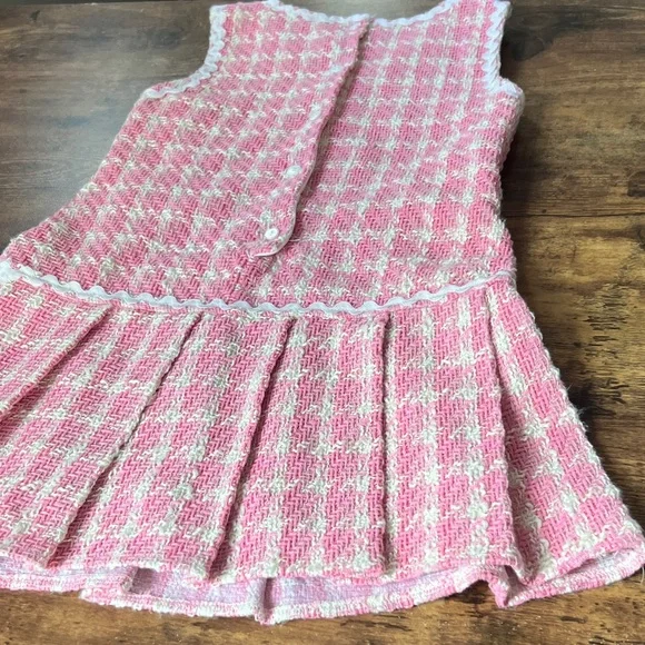Badgley Mischka Pink and Cream Textured Girl’s Dress w/ Matching Purse Size 8 - Picture 14 of 14